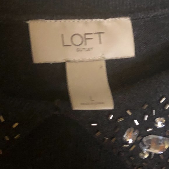 Loft Outlet- Rhinestone Collared- Sweater - Picture 3 of 8